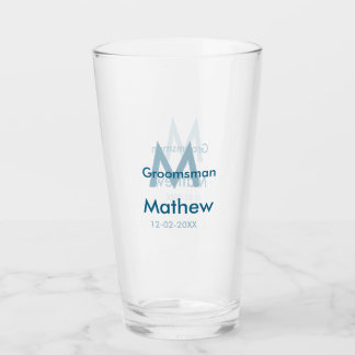 Tungblå groomsman namn brev datamakulor per glaskopp