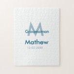 Tungblå groomsman namn brev datamakulor per pussel<br><div class="desc">utformning</div>