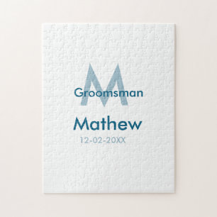 Tungblå groomsman namn brev datamakulor per pussel