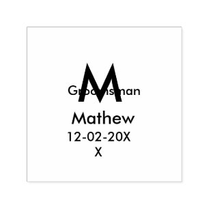 Tungblå groomsman namn brev datamakulor per självfärgande stämpel