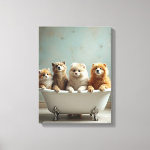 Tungdjur i badkar canvastryck