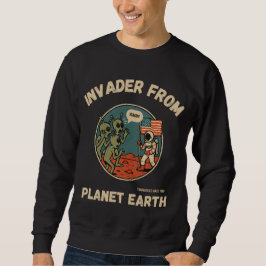 Tungliga Utomjordingar och Astronaut i rymden Lång Ärmad Tröja