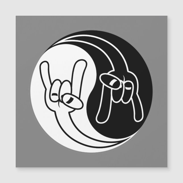 Tungmetall Djävulshorn Yin Yang (Framsida)