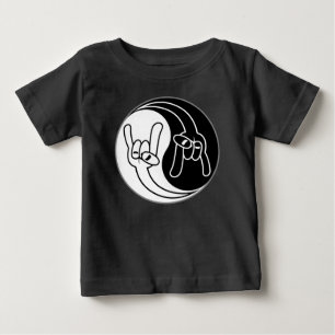 Tungmetall Djävulshorn Yin Yang T Shirt
