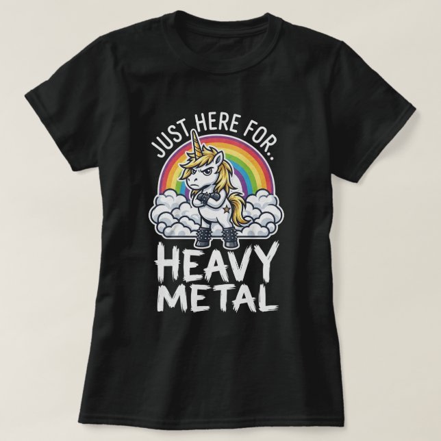 Tungmetall Enhörning T Shirt (Design framsida)
