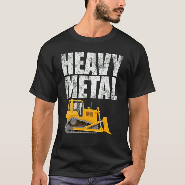Tungmetall Grävmaskin Bulldozer Konstruktion Gräv T Shirt (Framsida)