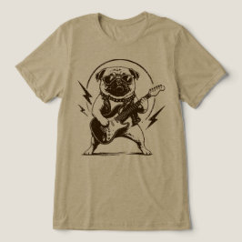 Tungmetall Pug Hund som sliter på Elgitarr T Shirt