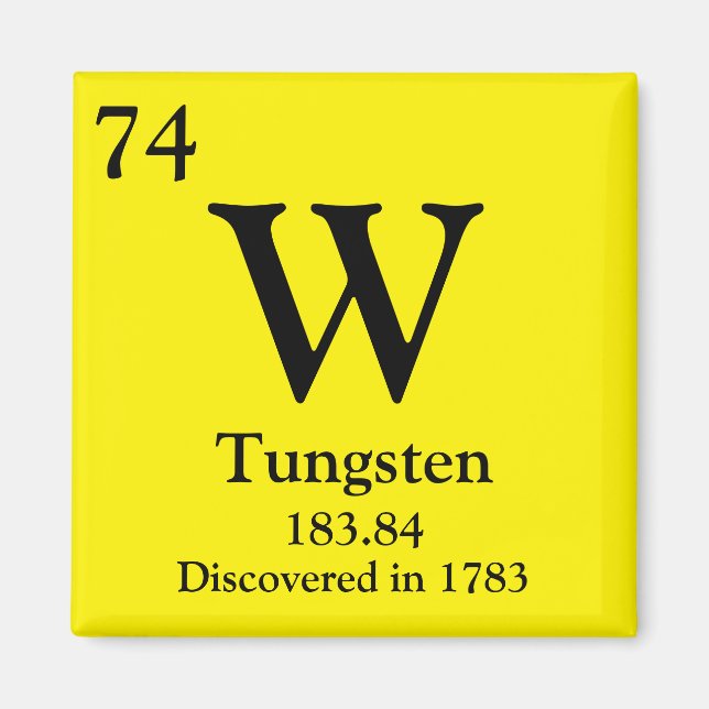 Tungsten Periodic Bord Magnet (Framsidan)