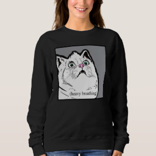 Tungt Andande Katt Meme Fet Chonky Djur T Shirt