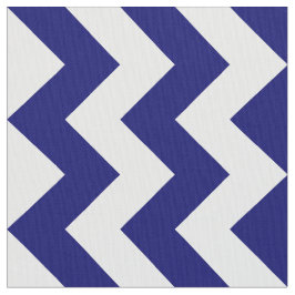 Tungt blått och vitt Zigzag Geometric Fabric Tyg