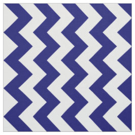 Tungt blått och vitt Zigzag Geometric Fabric Tyg