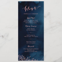 Tungt calligraphy rustic blommigt bröllop-meny