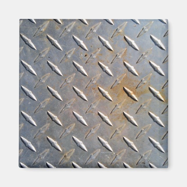 Tungt diamantmönstrat stål Grafisk Magnet (Framsidan)