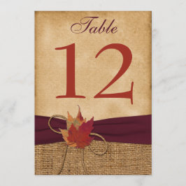 TUNGT FAKSIMIL JUTE Bordskort - Vin