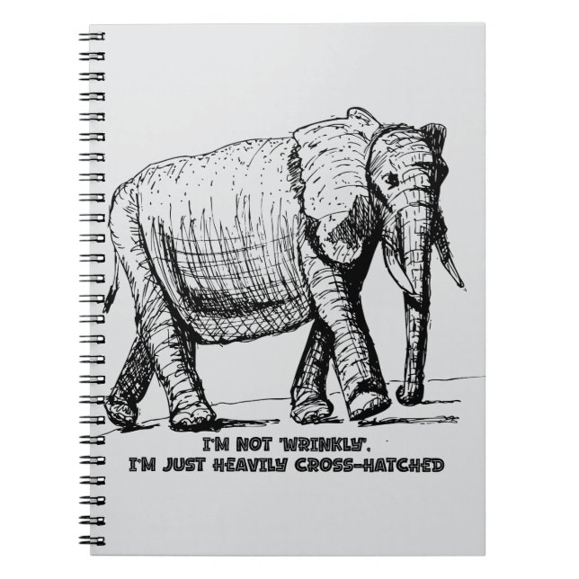 Tungt korsskuggat Elefant Anteckningsbok (Framsidan)