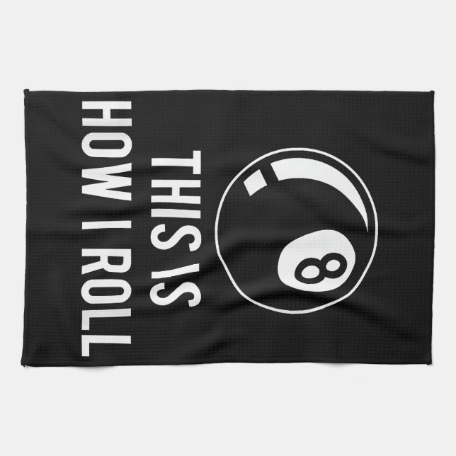 Tungt miljardformat för Bassäng-spelare Retro 8 Ba Kökshandduk (Horisontell)