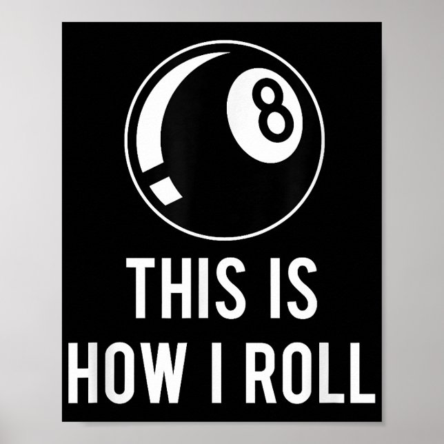 Tungt miljardformat för Bassäng-spelare Retro 8 Ba Poster (Framsidan)