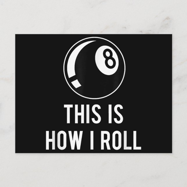 Tungt miljardformat för Bassäng-spelare Retro 8 Ba Vykort (Framsida)