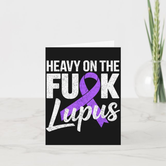 Tungt på lupus medvetenhet sle fighter lila kort (Framsida)