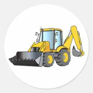 Tungutrustning: Backhoe Runt Klistermärke