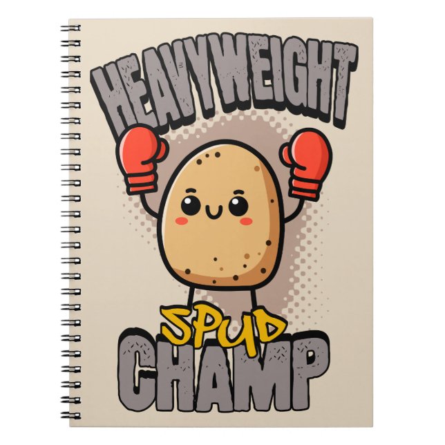 Tungvikts Potatis Champ Boxnings Potatis Anteckningsbok (Framsidan)