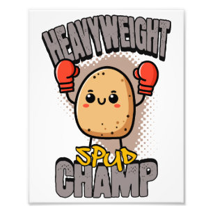 Tungvikts Potatis Champ Boxnings Potatis Fototryck