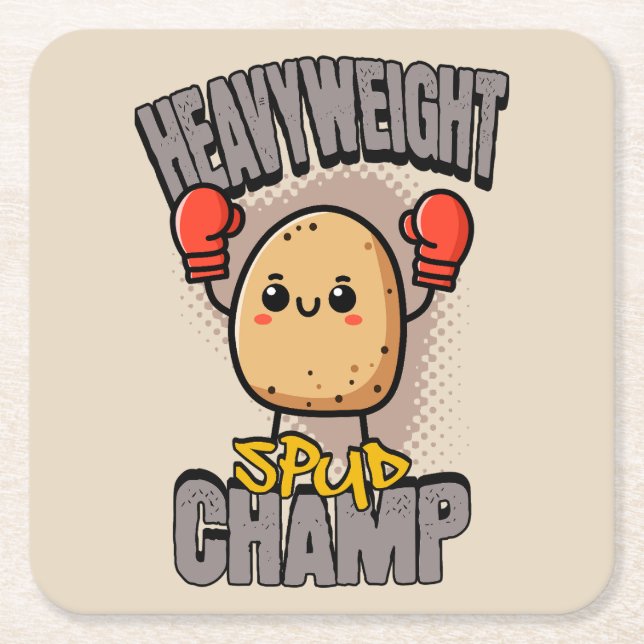 Tungvikts Potatis Champ Boxnings Potatis Underlägg Papper Kvadrat (Framsidan)