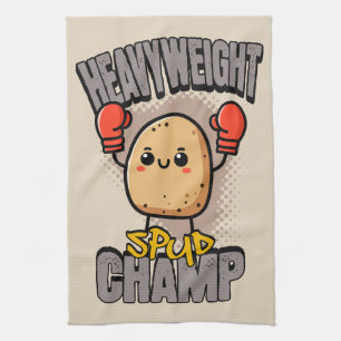 Tungvikts Spud Champ Boxning Potatis Kökshandduk