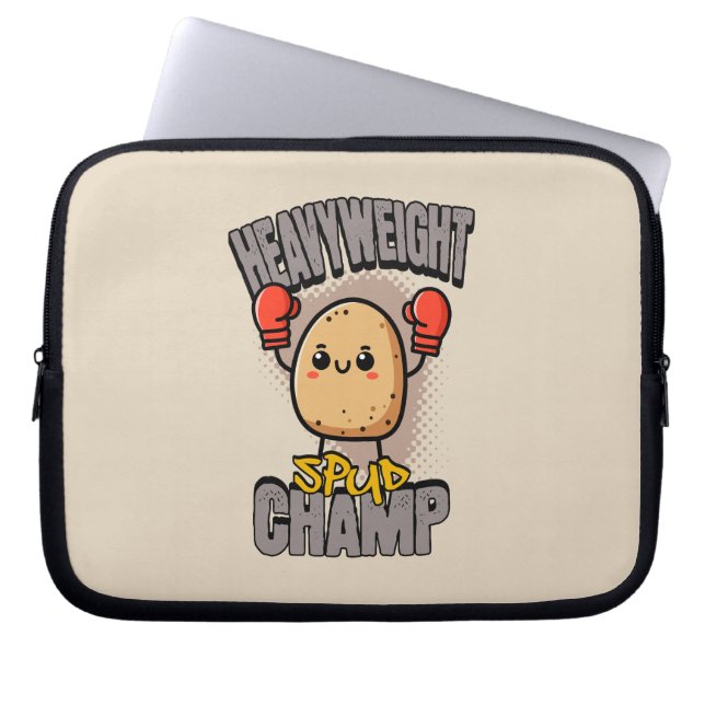 Tungvikts Spud Champ Boxning Potatis Laptop Fodral (Framsidan)
