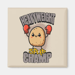 Tungvikts Spud Champ Boxning Potatis Magnet