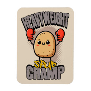 Tungvikts Spud Champ Boxning Potatis Magnet