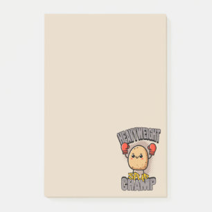 Tungvikts Spud Champ Boxning Potatis Post-it Block
