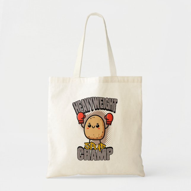 Tungvikts Spud Champ Boxning Potatis Tygkasse (Framsidan)