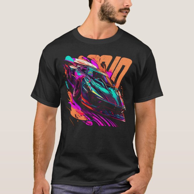 Tuning car från 90-talets Pace Car tävla car 2 T Shirt (Framsida)