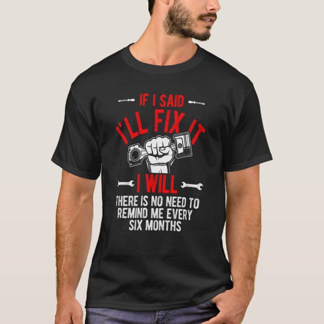 Tuning Car Repairing Cars Mechanic Tools  11 T Shirt (Framsida)