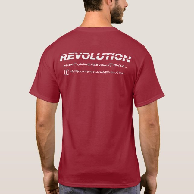 Tuning Revolution - Witte tekst - Facebook T Shirt (Baksida)
