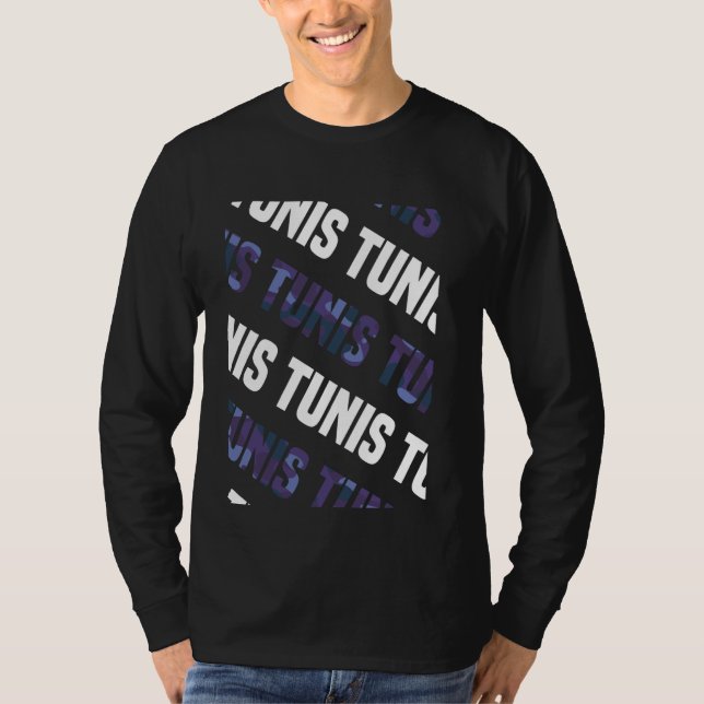Tunis Camo Mönster Lila Camouflage T Shirt (Framsida)