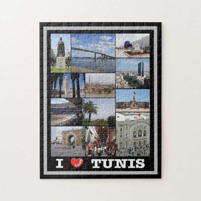 Tunis - I Kärlek - Tunisien - - Pussel (Vertikal)