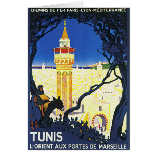 Tunis ~ L'Orient hjälpPortes de Marseille Hälsningskort