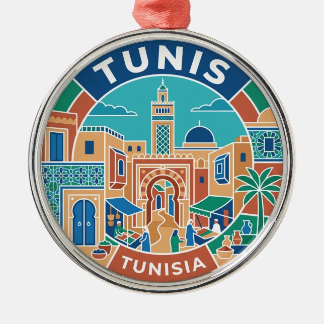 Tunis Medina Tunisien Julgransprydnad Metall (Framsidan)