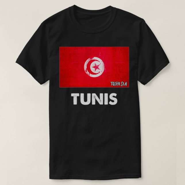 Tunis Tunisien Flagga Tunis T Shirt (Design framsida)