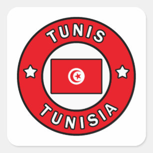 Tunis Tunisien Fyrkantigt Klistermärke