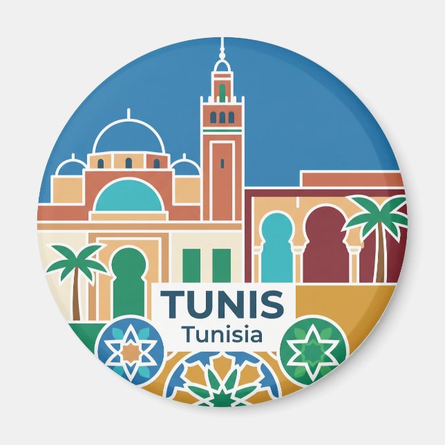 Tunis Tunisien Magnet (Framsidan)
