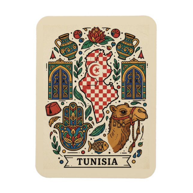 Tunis Tunisien Resa Magnet (Vertikal)