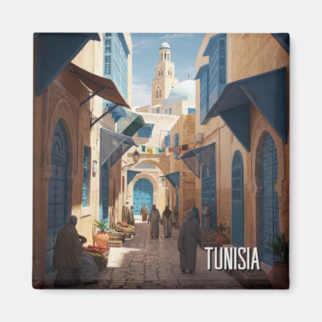Tunis Tunisien Travel Medina Magnet (Framsidan)