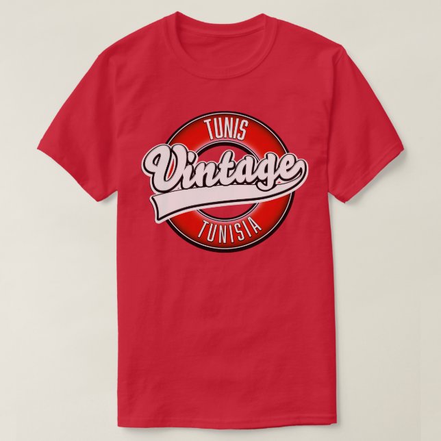 Tunis Tunisien vintage stil T Shirt (Design framsida)