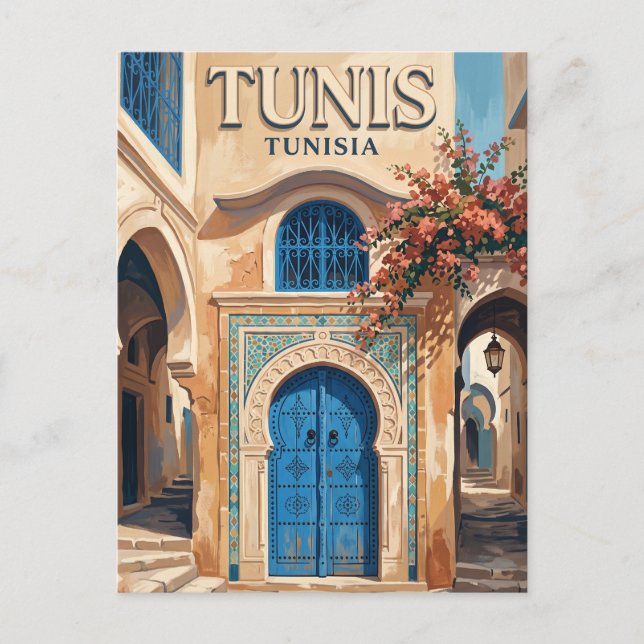 Tunis Tunisien Vykort (Framsida)