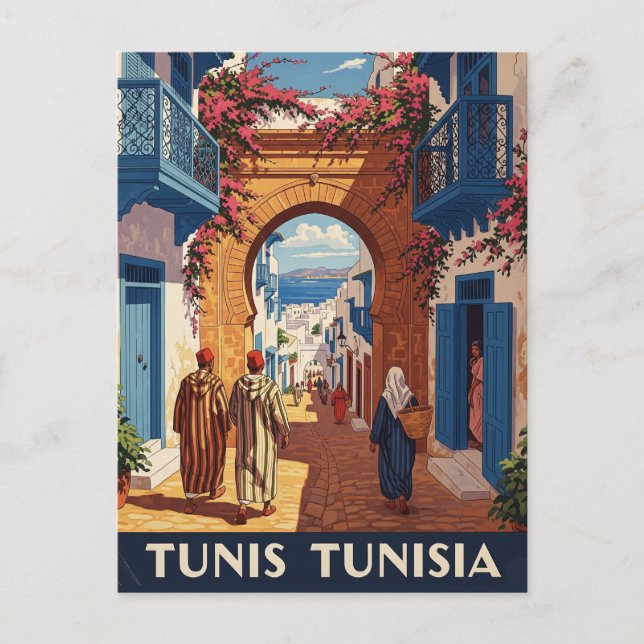Tunis Tunisis vykort för resemedina (Framsida)