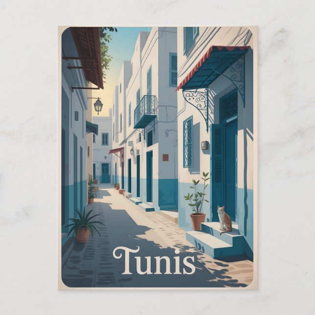 Tunis vintage vykort (Framsida)