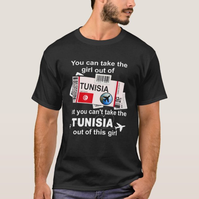 Tunisia Boarding Pass  Tunisia Girl  Tunisia T Shirt (Framsida)